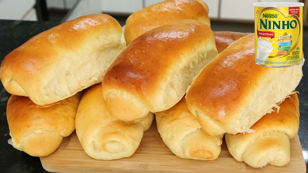 Pão Caseiro de Leite Ninho, uma receita simples e apaixonante, transformando ingredientes básicos em um pão macio e levemente adocicado.